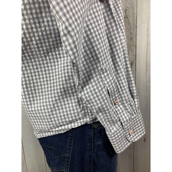 Untuckit Men’s Dress Shirt Long Sleeve Button Up Gray Check Size Large Cotton - Picture 9 of 12